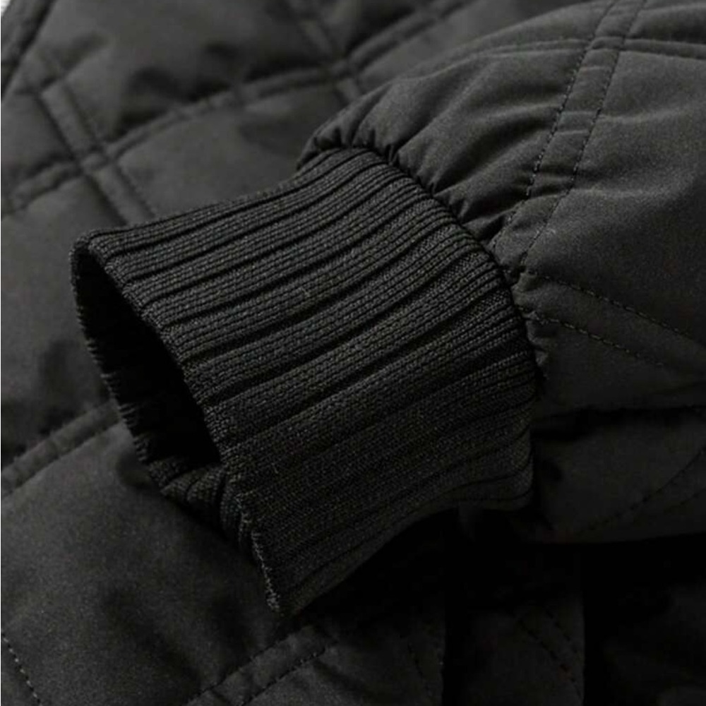 Mens padded quilted zip up bomber jacket - Picture 8 of 10